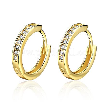 Laiton anneau de style fantaisie zircone cubique Boucles d'oreilles créoles EJEW-BB06805-G-1