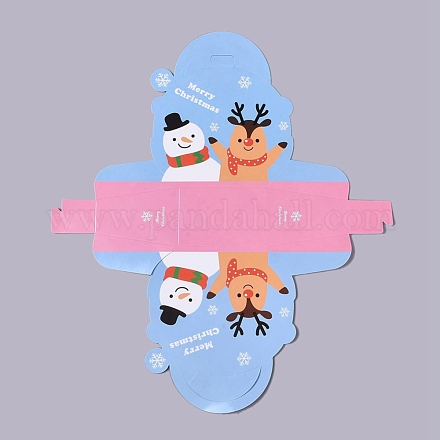 Bolsas de regalo de papel navideñas con renos y muñecos de nieve. CON-F008-03-1