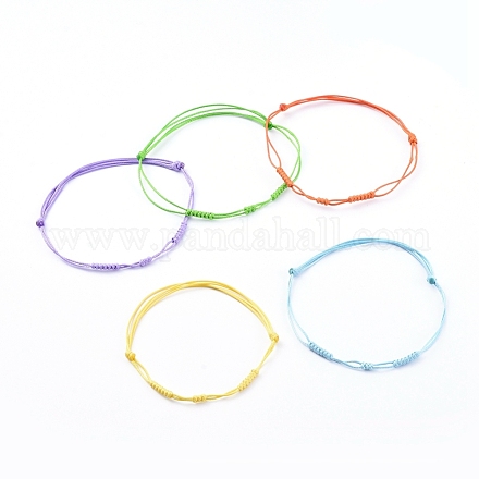 Ajustables pulseras de cordón de poliéster encerado coreano BJEW-JB05068-02-1