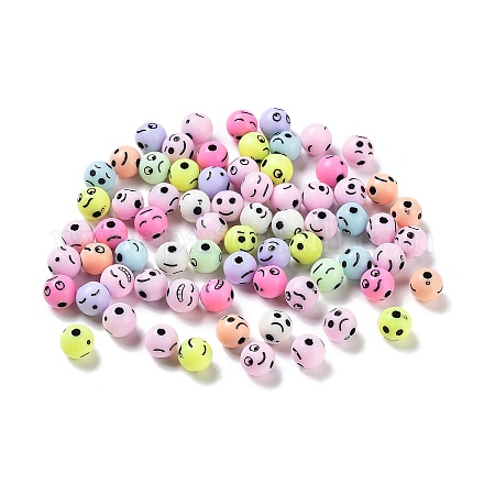 Craft Style Opaque Acrylic Beads OACR-A027-09-1