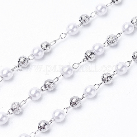 Chaînes de perles acryliques faites à la main de 3.28 pied X-KK-I651-02P-1
