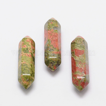 Faceted Natural Unakite Beads X-G-K014-30mm-01-1