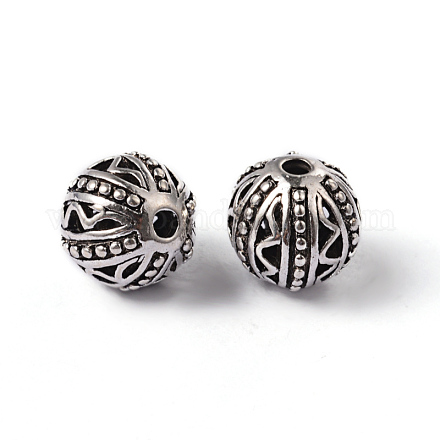 Perles rondes en alliage de style tibétain TIBEP-66506-AS-NR-1