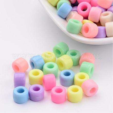 Solid Color Opaque Acrylic European Beads X-SACR-S032-M07-1