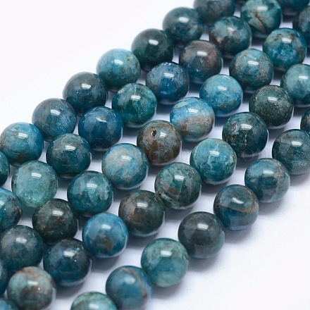 Perles naturelles d'apatite G-E481-05-6mm-1