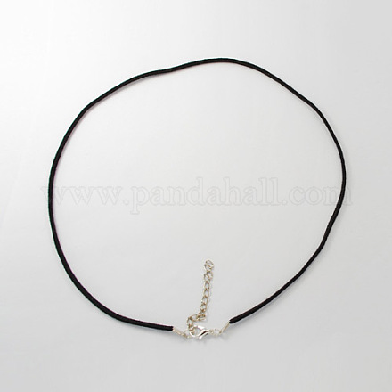 Черный искусственный замши материалы ожерелье шнура X-NCOR-R025-4-1