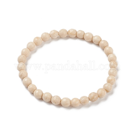 Bracelets extensibles avec perles fossiles naturelles X-BJEW-K212-A-015-1