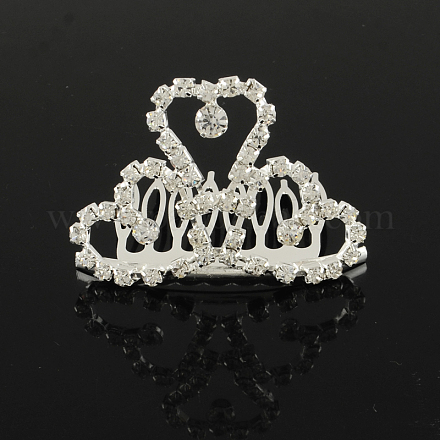 Fashionable Wedding Crown Rhinestone Hair Combs OHAR-R271-05-1