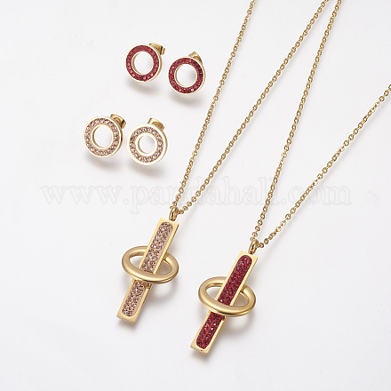 Kits de bijoux avec strass en 304 acier inoxydable SJEW-A081-005-G-1