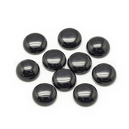 Cabochons en pierre noire synthétique G-R416-10mm-46-1-1