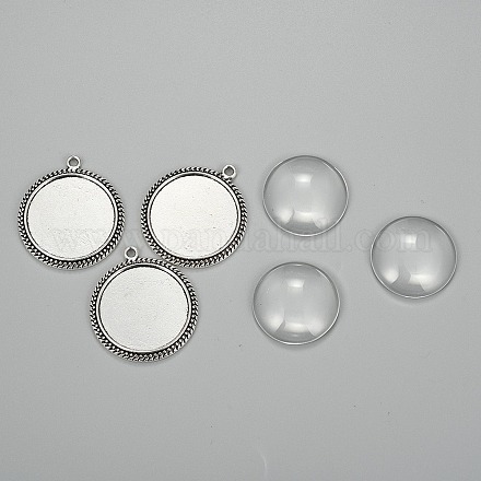 Couvercle transparent transparent 25mm bombé cabochon de verre pour photo pendant la fabrication DIY-F007-15AS-FF-1