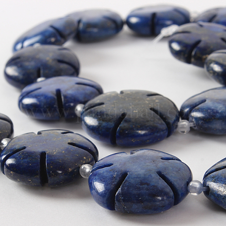 Dyed & Natural Gemstone Lapis Lazuli Flower Bead Strands G-E237-03-20mm-1