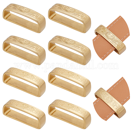 Wadonn 4 個 2 スタイル真鍮ループキーパー  ウエストベルトのバックル  長方形  ゴールドカラー  43~45x12x17mm  内径：12x36.5~40mm  2個/スタイル KK-WR0001-09-1