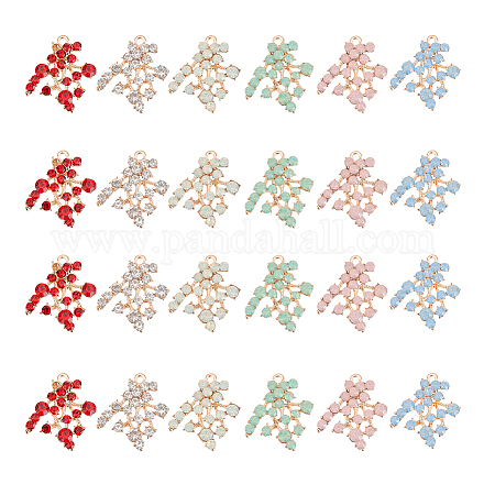 Arricraft 24 pz 6 ciondoli in lega di foglie di colori FIND-AR0002-95-1
