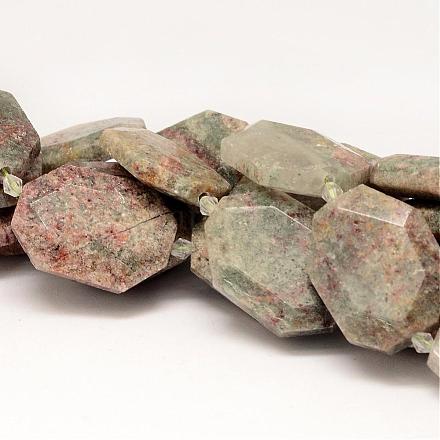 Natural Green Lodolite Quartz Beads Strands G-P133-28-1
