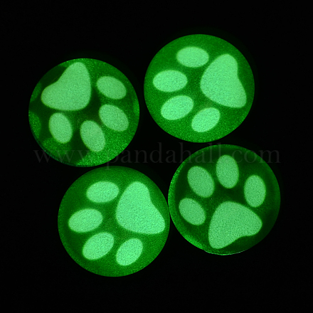 Dôme lumineux à motif d'empreintes de pattes de chien/cabochons à dos plat en verre demi-rond pour les projets de bricolage X-GGLA-L010-10mm-L03-1