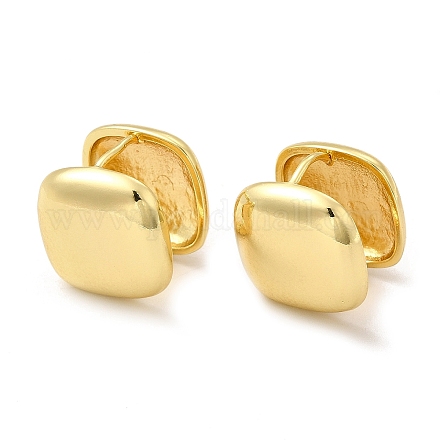 Серьги-кольца из латуни с квадратным покрытием для женщин EJEW-G342-13G-1