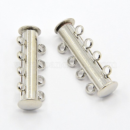 4-Strands Brass Magnetic Slide Lock Clasps KK-H310-P-NF-1