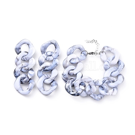 (vente d'usine de fêtes de bijoux) ensembles de bijoux de boucles d'oreilles et de bracelets SJEW-JS01037-03-1