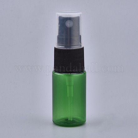 空のポータブルペットプラスチックスプレーボトル  ファインミストアトマイザー  ダストキャップ付き  詰め替え式ボトル  グリーン  7.55x2.3cm 容量：10ml（0.34液量オンス） MRMJ-K002-B05-1