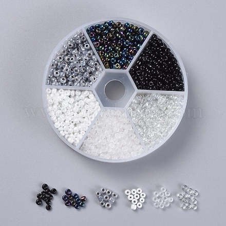 6 color 8/0 cuentas de semillas de vidrio SEED-X0052-03A-3mm-1