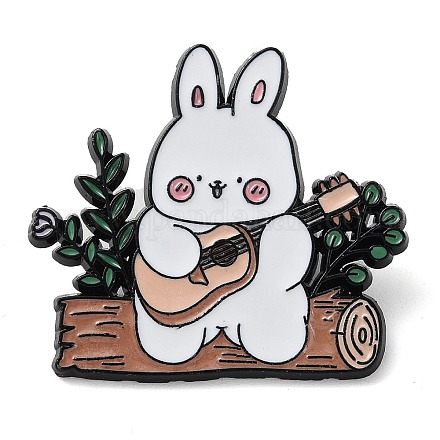 Pines de esmalte de conejo de camping de dibujos animados JEWB-Q036-01A-1