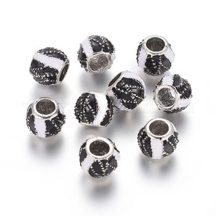 Antique Silver Plated Alloy European Beads MPDL-L029-R03-AS-1