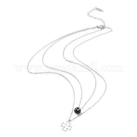 304 Stainless Steel Necklaces NJEW-M189-01P-1
