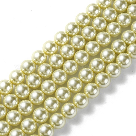 Hebras redondas de perlas de vidrio teñido ecológico HY-A002-12mm-RB012-1