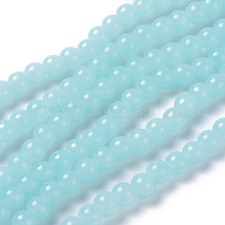 Chapelets de perles en verre imitation jade X-DGLA-S076-6mm-19-1