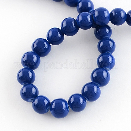 Painted Glass Round Beads Strands X-DGLA-R003-10mm-9-1