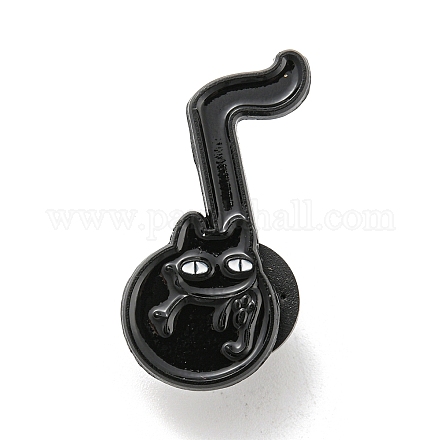 Musik-Thema Cartoon schwarze Katze Emaille-Pins JEWB-K016-11A-EB-1