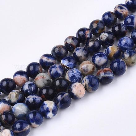 Natural Sodalite Beads Strands X-G-S279-10-6mm-1