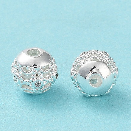 Placage de crémaillère en laiton micro pavé de perles de zircone cubique claires KK-B078-10B-S-1