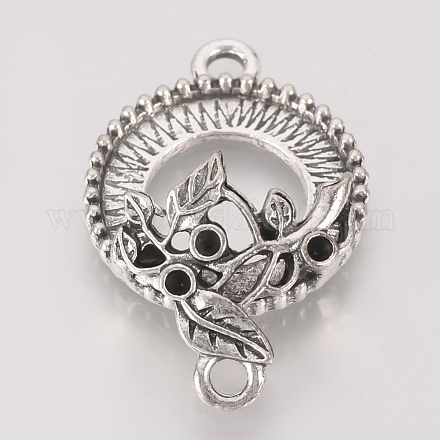 Tibetan Style Alloy Connector Rhinestone & Cabochon Connector Settings TIBE-T011-66AS-FF-1