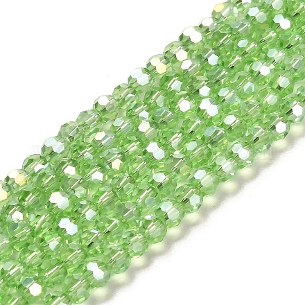 Chapelets de perles en verre électroplaqué EGLA-R016-4m-24-1