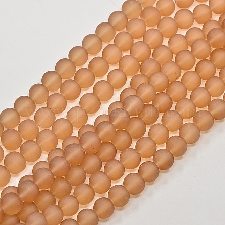 Chameau dépoli ronde transparentes chapelets de perles de verre X-GLAA-S031-6mm-26-1