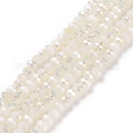 Chapelets de perles en rondelles facettées en verre électrolytique EGLA-D020-3x2mm-05-1
