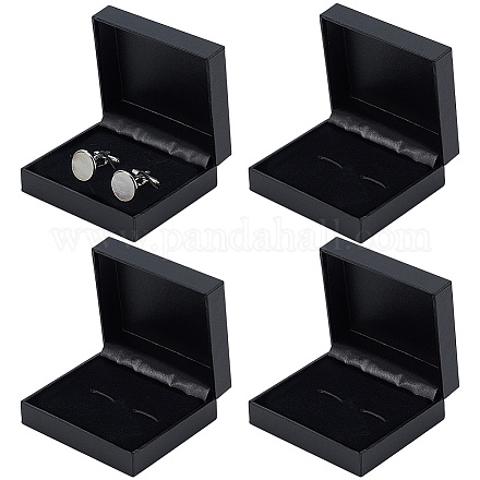 Boîtes cadeaux de rangement pour boutons de manchette en plastique&nbsp;CON-WH0115-07-1