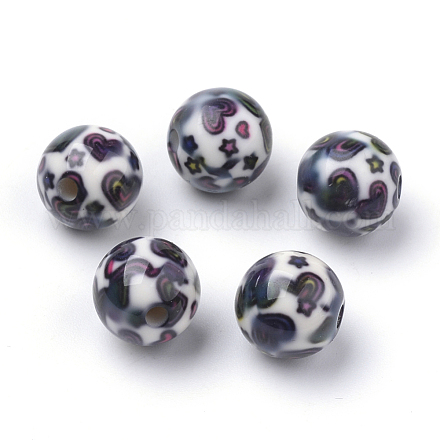 Perles acryliques imprimés opaques MACR-S271-12mm-11-1