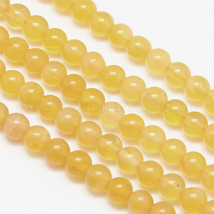 Natürliche Honigcalcit runde Perlenstränge X-G-N0081-4mm-12-1
