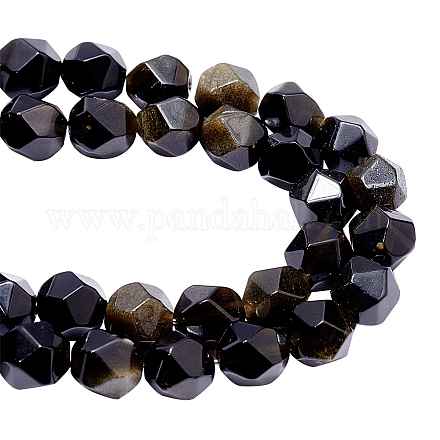 NBEADS 2 Strands about 130 Pcs Natural Obsidian Beads G-NB0003-50-1