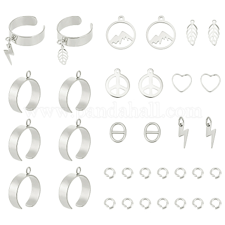 Kit per la creazione di anelli per polsini con charm fai da te unicraftale STAS-UN0051-42-1