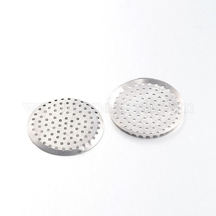 Fornituras de tamiz de anillo/broche de latón chapado en platino KK-E655-03P-1