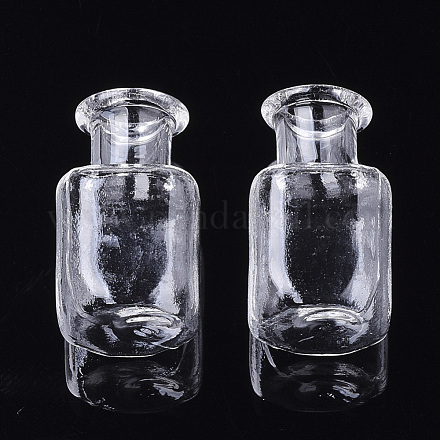 手作りの吹きガラスドームカバー  ボトルペンダント作成用  透明  25x14~14.5x14~14.5mm  半分穴：6~6.5mm  ボトル容量：2.4ml（0.08液量オンス） BLOW-T001-09-1