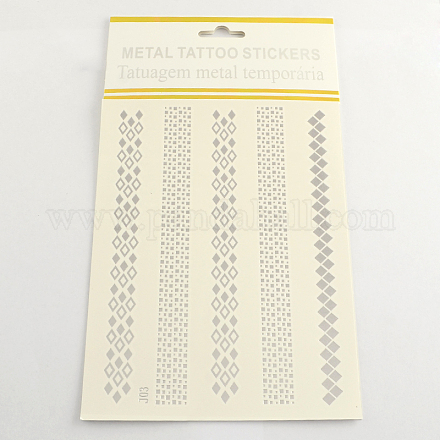 Геометрический узор здорово боди-арт съемной поддельные временные татуировки наклейки бумаги металлический X-AJEW-Q102-01-1
