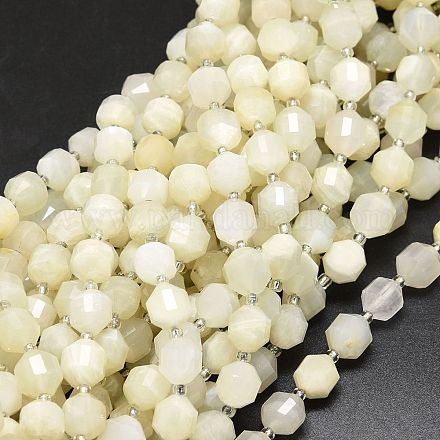 Natürlichen weißen Mondstein Perlen Stränge G-O201B-92-1
