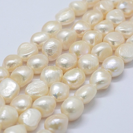 Hebras de perlas de agua dulce cultivadas naturales PEAR-K004-05C-01-1