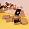 Kraft Cotton Filled Cardboard Paper Jewelry Set Boxes, for Ring, Necklace, with Sponge inside, Rectangle, Tan, 9x7x3cm, Inner Size: 8.5x6.4x1.7cm
