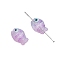 Handmade Lampwork Beads, Hand Drawn Beads, Fish, Lilac, 14x10mm